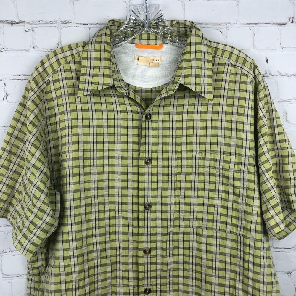 Royal Robbins Green Plaid Short Sleeve Men's Sz Medium
